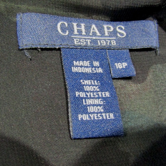 Chaps Black w/ Pink Floral Flirty Skirt Size 16P - Picture 5 of 5